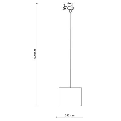 Підвісна люстра до 3-фазної трекової системи TRACER 1xE27/15W/230V діаметр 20 см чорний/сірий
