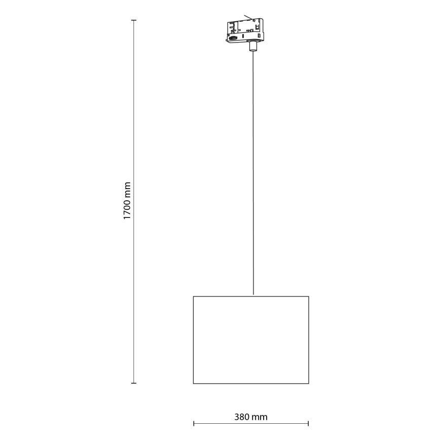 Підвісна люстра до 3-фазної трекової системи TRACER 1xE27/15W/230V діаметр 38 см чорний/сірий