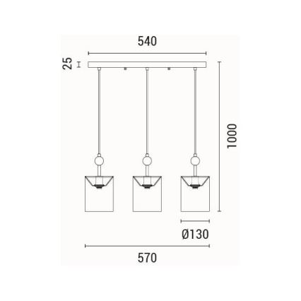 Підвісна люстра 3xE14/15W/230V