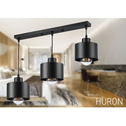 Підвісна люстра 3xE27/35W/230V чорний