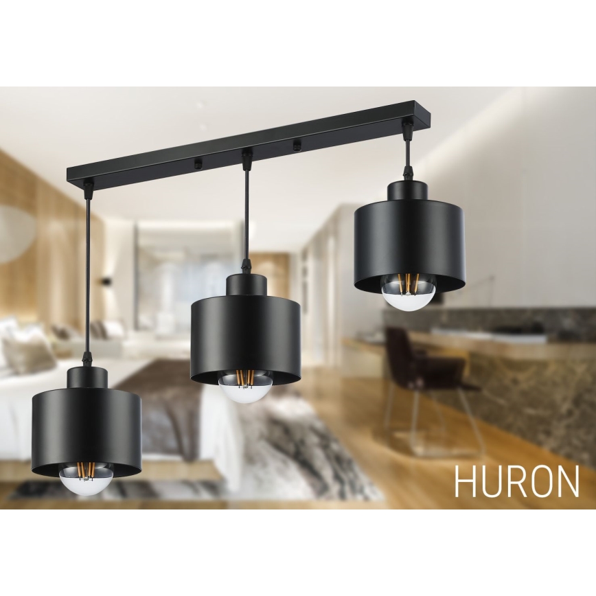 Підвісна люстра 3xE27/35W/230V чорний