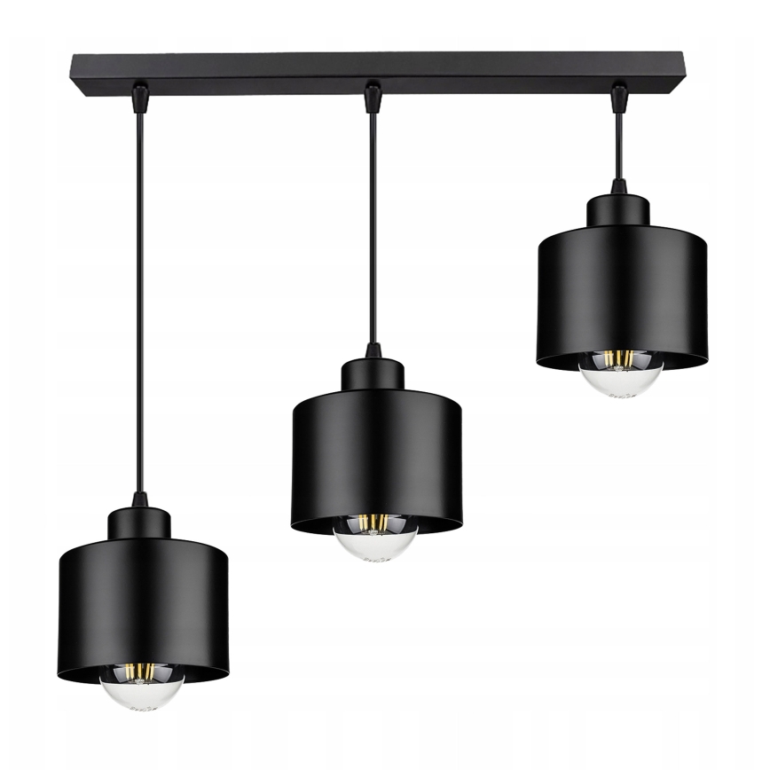 Підвісна люстра 3xE27/35W/230V чорний