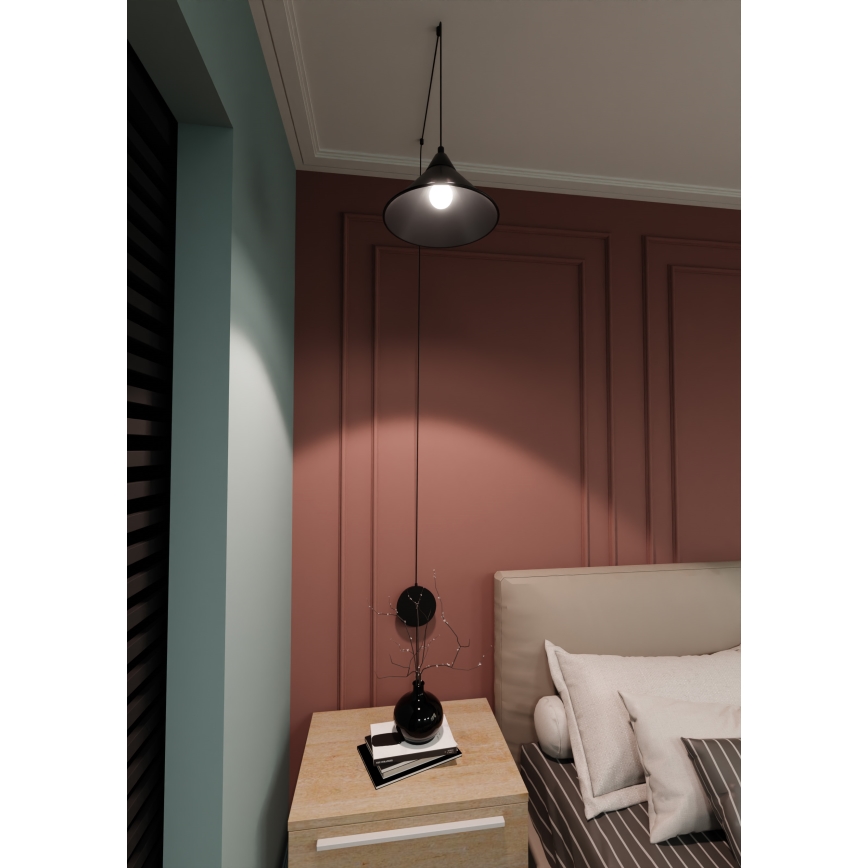 Підвісна люстра ABRAMO 1xE27/15W/230V чорний