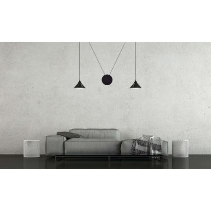 Підвісна люстра ABRAMO 2xE27/15W/230V чорний