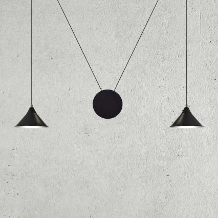 Підвісна люстра ABRAMO 2xE27/15W/230V чорний