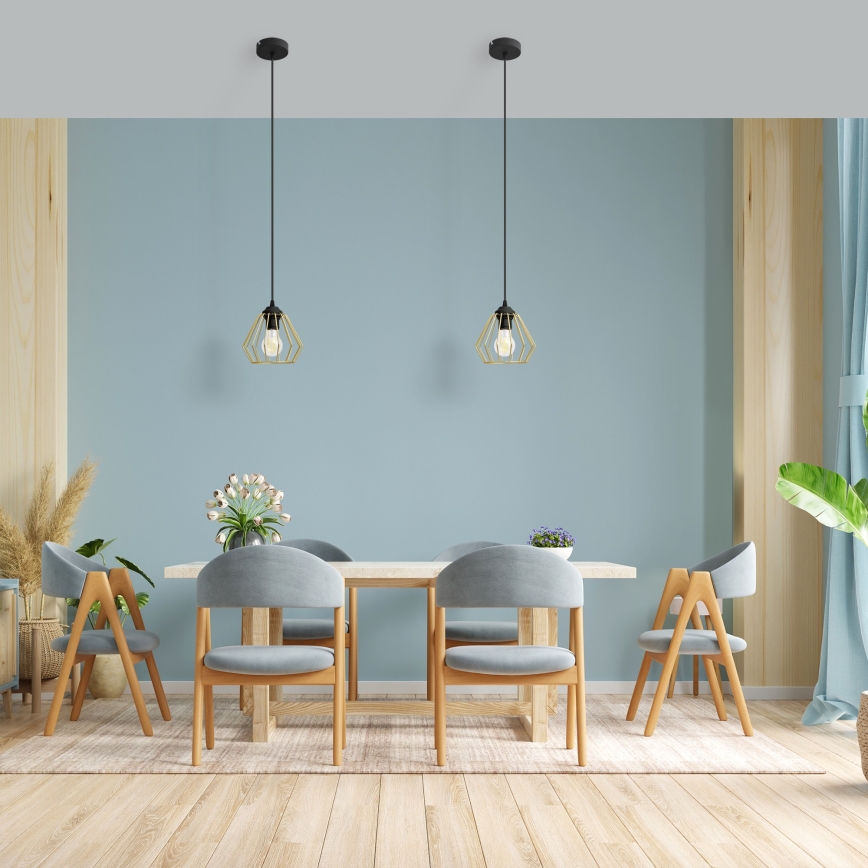 Підвісна люстра AGAT 1xE27/15W/230V золотий/чорний