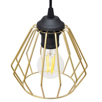 Підвісна люстра AGAT 1xE27/15W/230V золотий/чорний