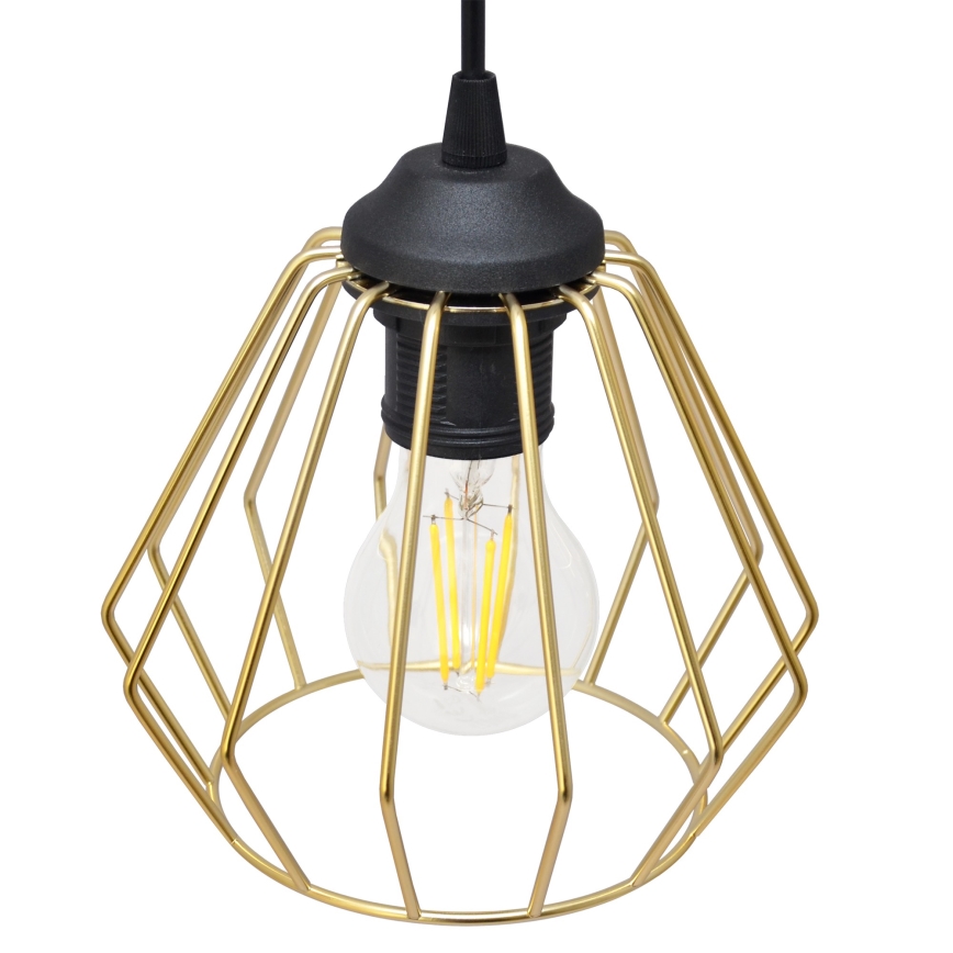 Підвісна люстра AGAT 1xE27/15W/230V золотий/чорний