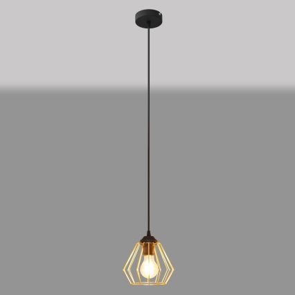 Підвісна люстра AGAT 1xE27/15W/230V золотий/чорний