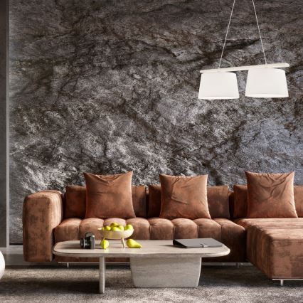 Підвісна люстра AIDA на тросі 2xE27/60W/230V, діаметр 35 см, дуб/білий