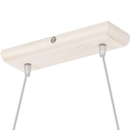 Підвісна люстра AIDA на тросі 2xE27/60W/230V, діаметр 35 см, дуб/білий