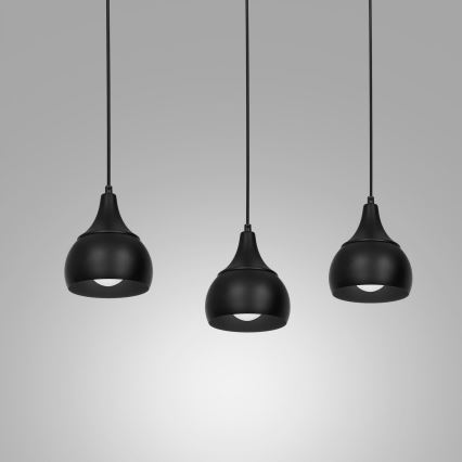 Підвісна люстра AKTAN 3xE27/60W/230V чорний