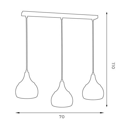 Підвісна люстра AKTAN 3xE27/60W/230V чорний