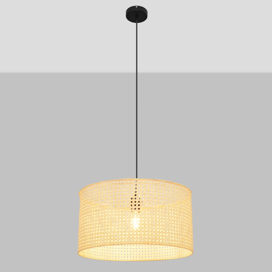 Підвісна люстра ALBA 1xE27/15W/230V діаметр 45 cm ротанґ/чорний