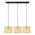 Підвісна люстра ALBA 3xE27/15W/230V ротанґ/чорний