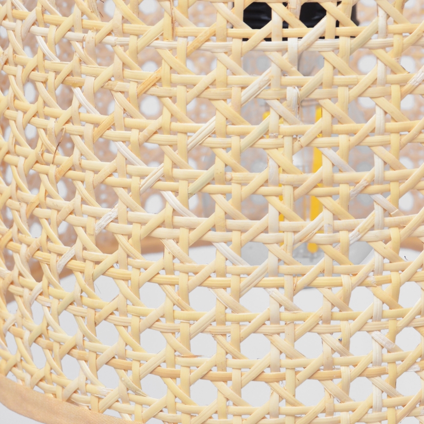 Підвісна люстра ALBA 3xE27/15W/230V ротанґ/чорний