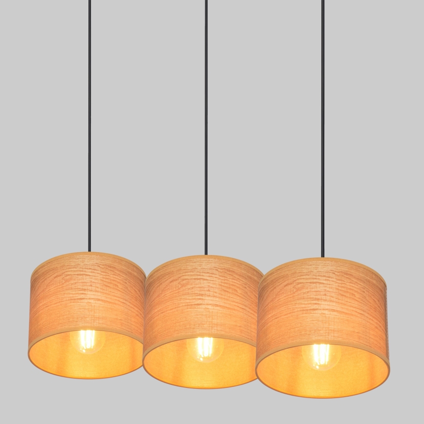 Підвісна люстра ALBA 3xE27/15W/230V коричневий/чорний