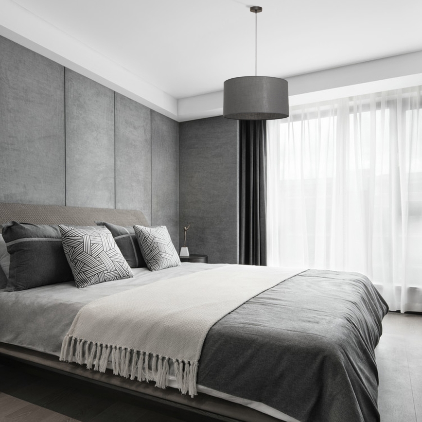 Підвісна люстра ALBA на тросі, 1xE27/15W/230V, діаметр 45 см, сіра