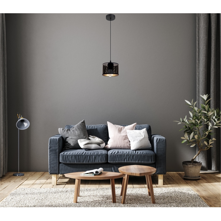 Підвісна люстра ALDO 1xE27/60W/230V діаметр 15 см чорний