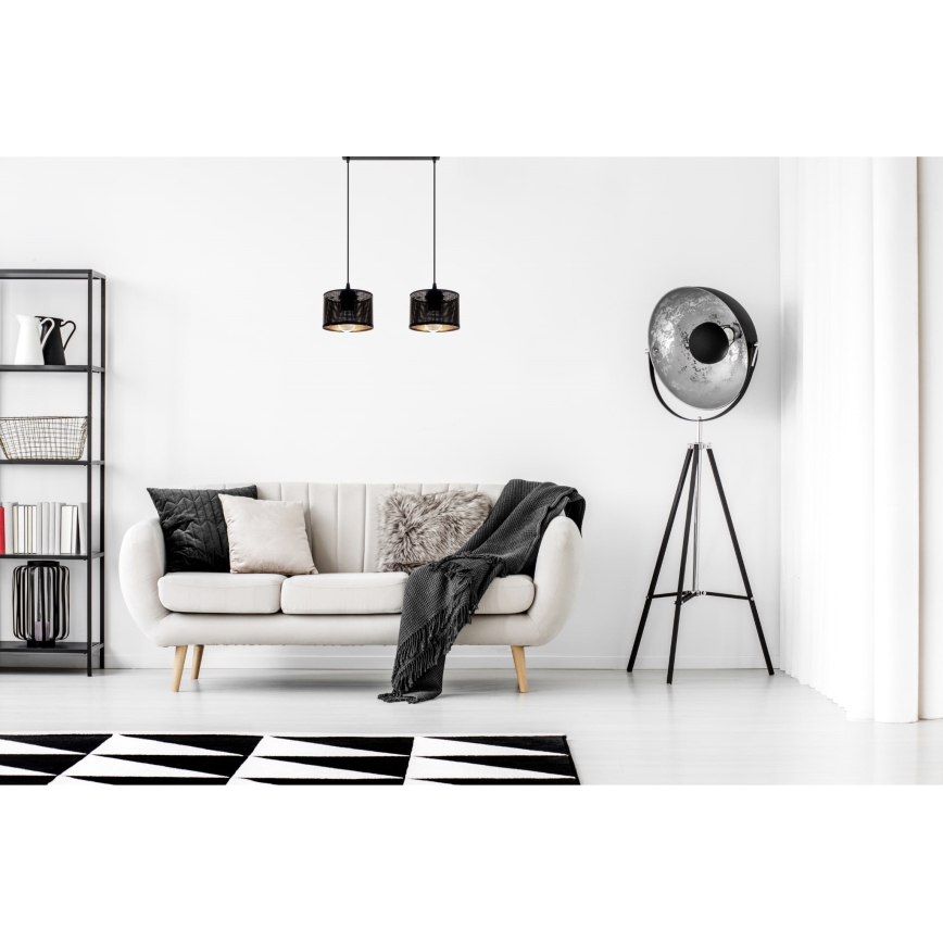 Підвісна люстра ALDO 2xE27/60W/230V чорний