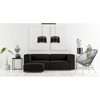 Підвісна люстра ALDO 2xE27/60W/230V чорний