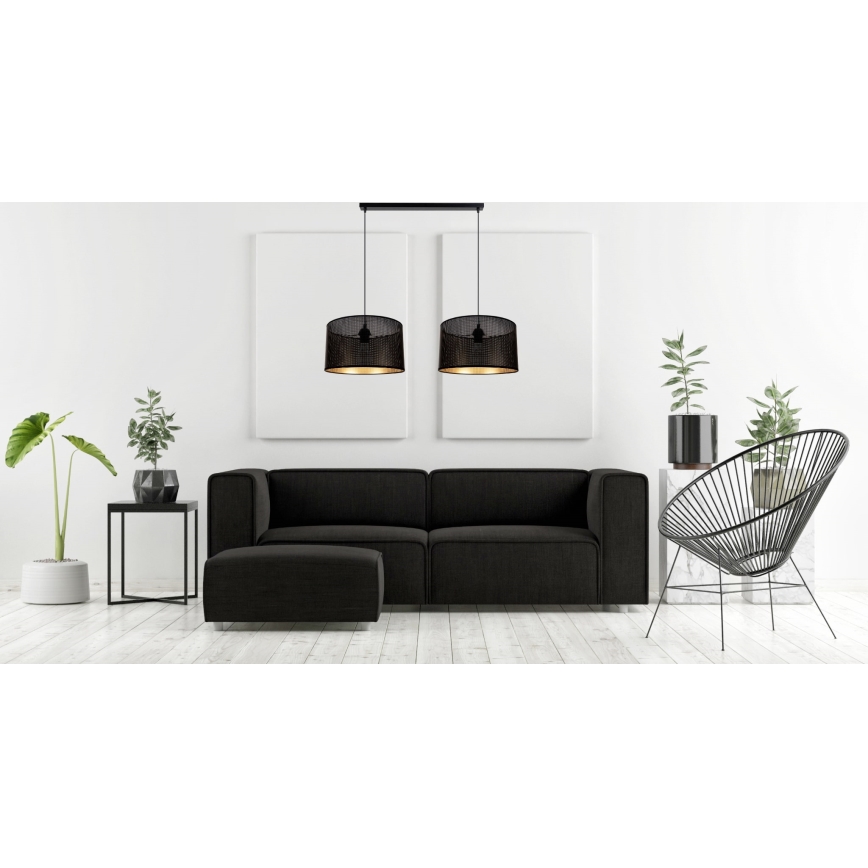 Підвісна люстра ALDO 2xE27/60W/230V чорний