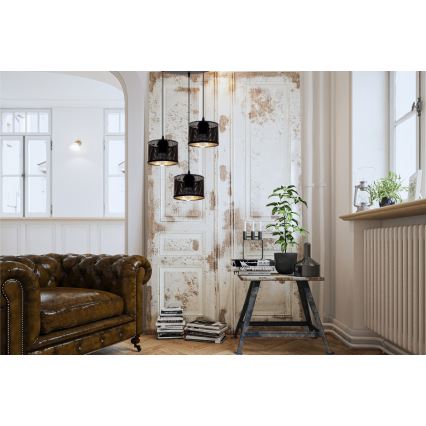 Підвісна люстра ALDO 3xE27/60W/230V діаметр 40 см чорний