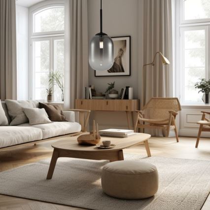 Підвісна люстра ALIAS 1xG9/8W/230V діаметр 12 см чорний/сірий