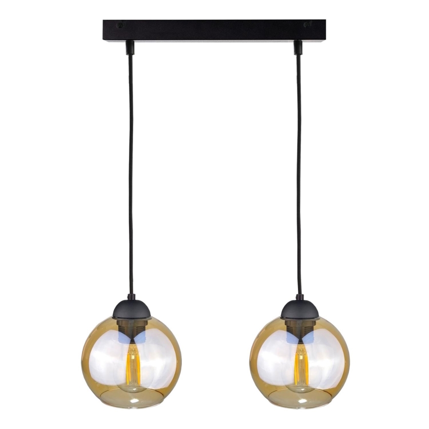 Підвісна люстра AMBRE BLACK 2xE27/60W/230V