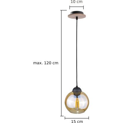 Підвісна люстра AMBRE WOOD 1xE27/60W/230V