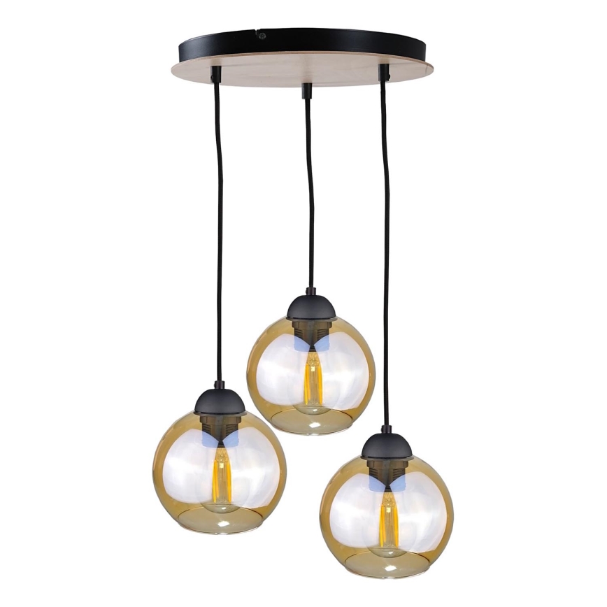 Підвісна люстра AMBRE WOOD 3xE27/60W/230V діаметр 30 см