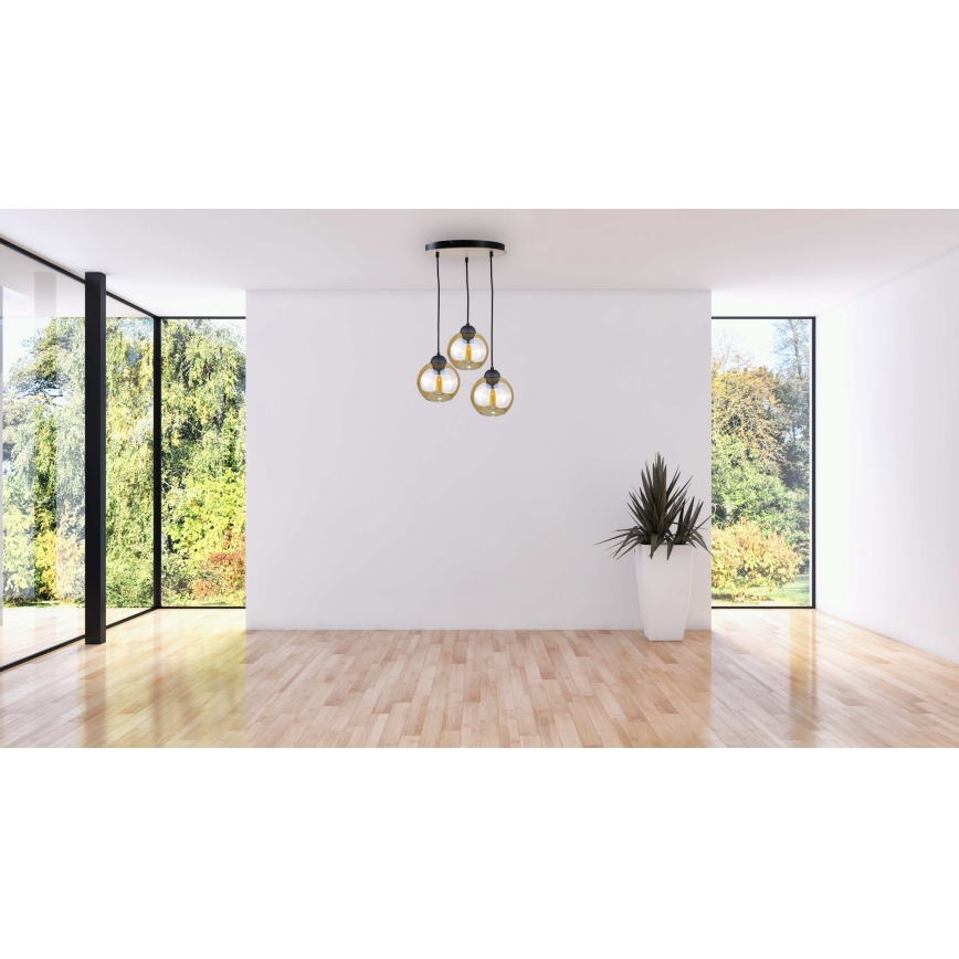 Підвісна люстра AMBRE WOOD 3xE27/60W/230V діаметр 30 см