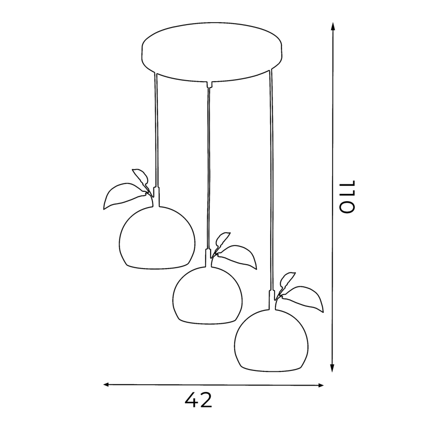 Підвісна люстра APPLE 3xE27/15W/230V барвиста