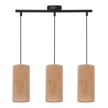 Підвісна люстра ARAGONA 3xE27/60W/230V коричневий