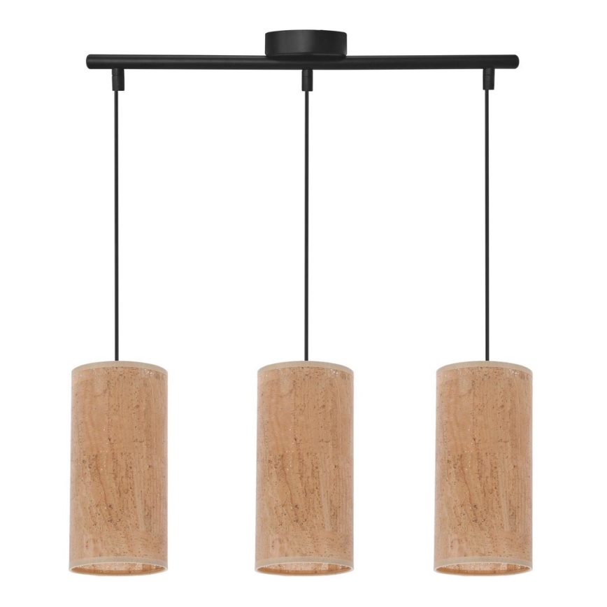 Підвісна люстра ARAGONA 3xE27/60W/230V коричневий