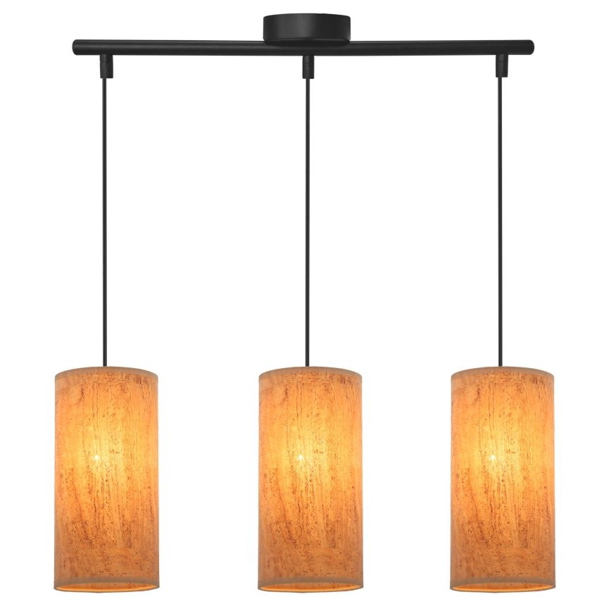 Підвісна люстра ARAGONA 3xE27/60W/230V коричневий