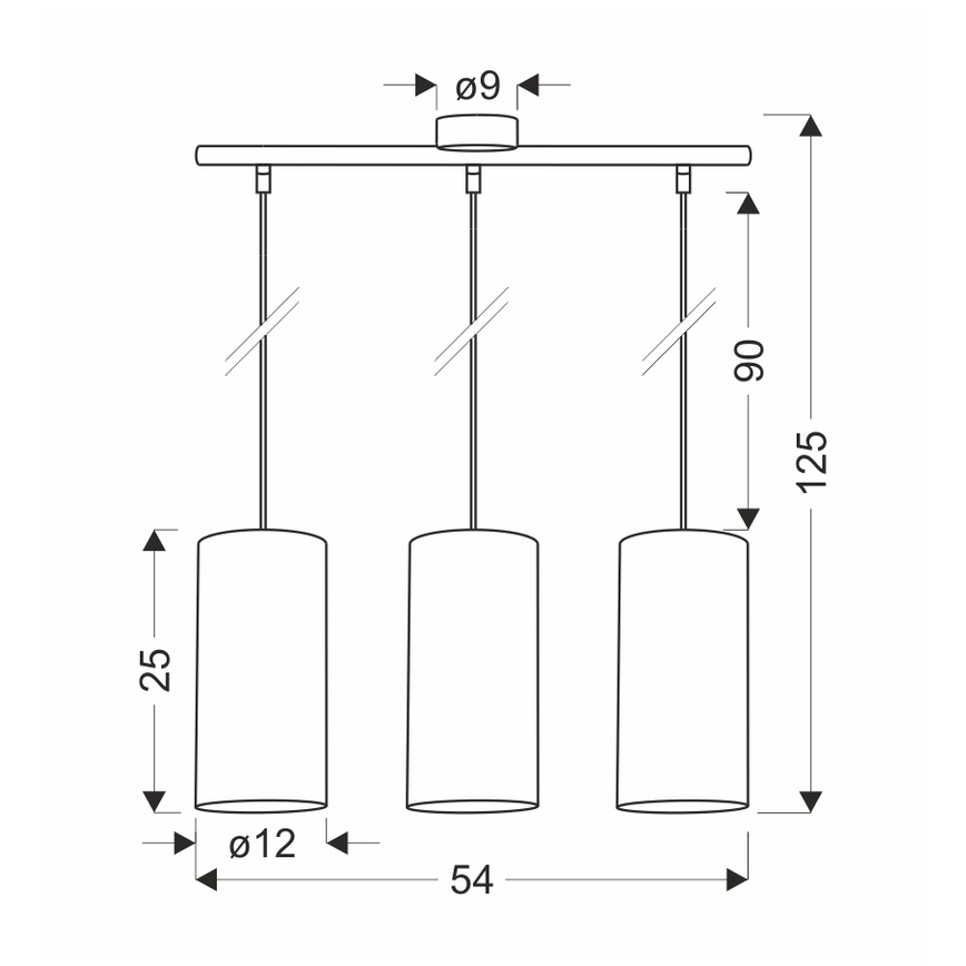 Підвісна люстра ARAGONA 3xE27/60W/230V коричневий