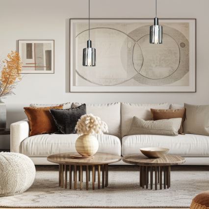 Підвісна люстра ARCADIA 1xE27/60W/230V діаметр 13 см чорний/димчастий