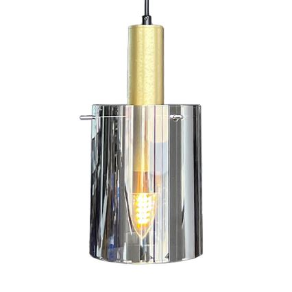 Підвісна люстра ARCADIA 1xE27/60W/230V діаметр 13 см золотий/димчастий