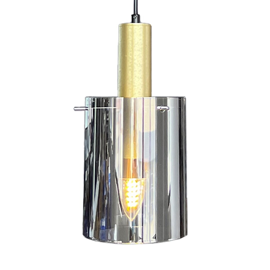 Підвісна люстра ARCADIA 1xE27/60W/230V діаметр 13 см золотий/димчастий