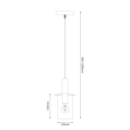 Підвісна люстра ARCADIA 1xE27/60W/230V діаметр 13 см золотий/димчастий