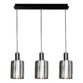Підвісна люстра ARCADIA 3xE27/60W/230V чорний/димчастий