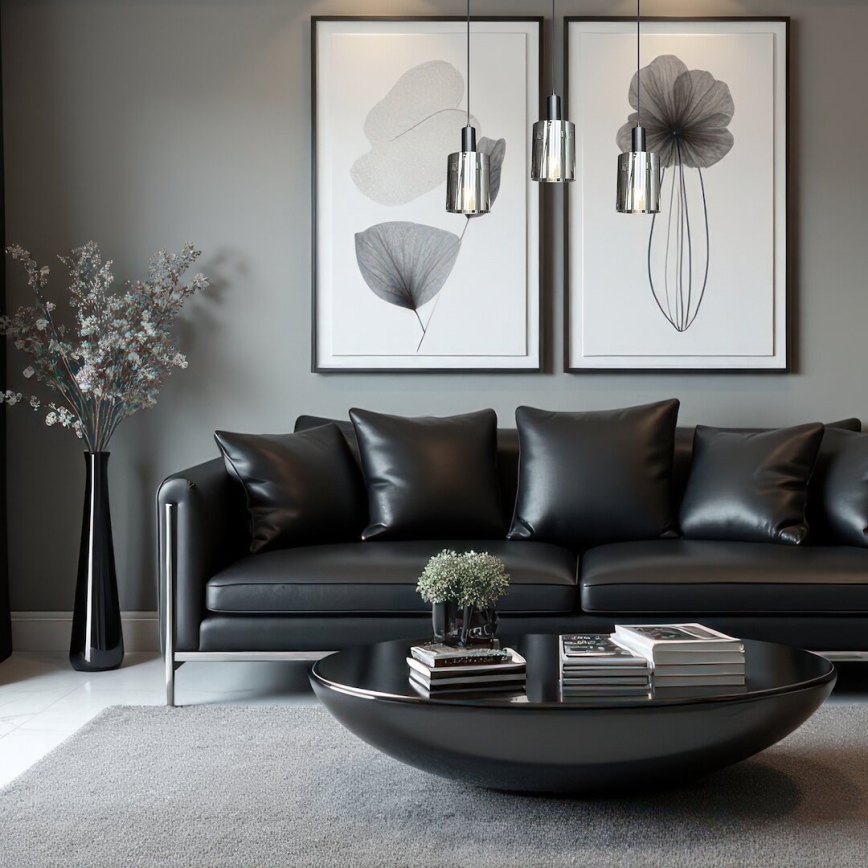 Підвісна люстра ARCADIA 3xE27/60W/230V чорний/димчастий