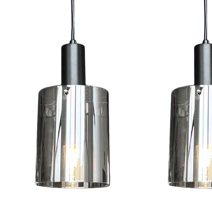 Підвісна люстра ARCADIA 3xE27/60W/230V чорний/димчастий