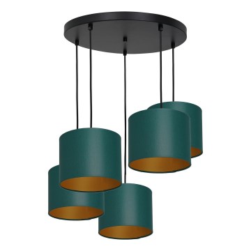 Підвісна люстра ARDEN 5xE27/60W/230V зелений/золотий