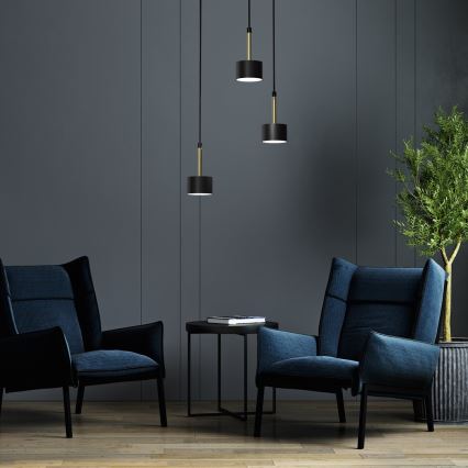 Підвісна люстра ARENA 3xGX53/11W/230V чорний/золотий