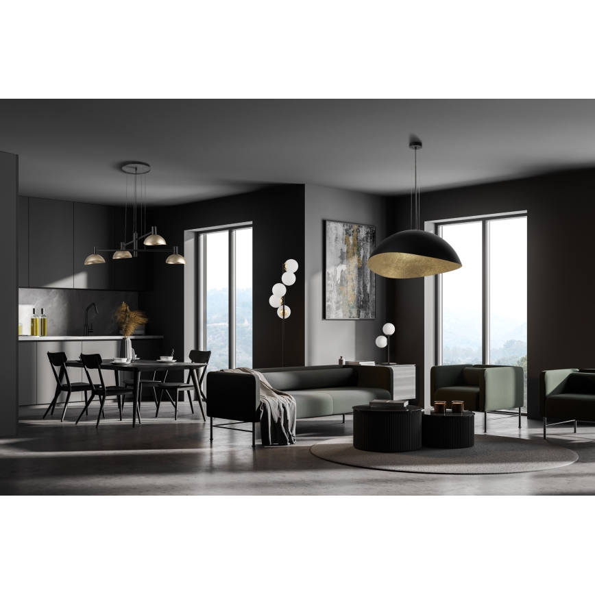 Підвісна люстра ARTIS 4xE14/40W/230V чорний/золотий