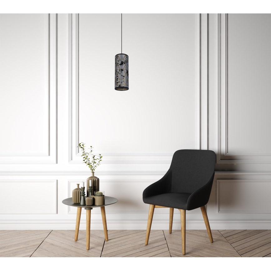 Підвісна люстра AVALO 1xE27/60W/230V сірий/чорний