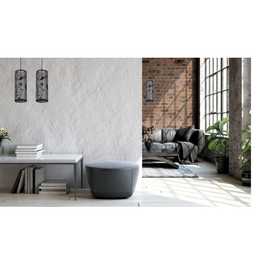 Підвісна люстра AVALO 1xE27/60W/230V сірий/чорний