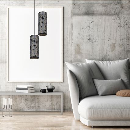 Підвісна люстра AVALO 2xE27/60W/230V діаметр 20 см сірий/чорний